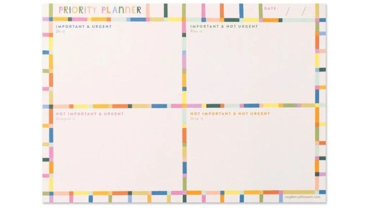 Πλανόγραμμα Προτεραιοτήτων Raspberry Blossom Check Grid