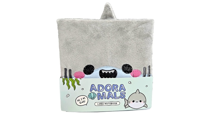 Σημειωματάριο Puckator Ριγέ Adoramals Shark Plush Fluffies Γκρι