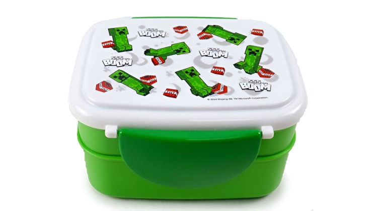 Σετ Φαγητοδοχείο Puckator Με Κουτάλι & Πιρούνι Bento Minecraft Creeper & TNT Πράσινο