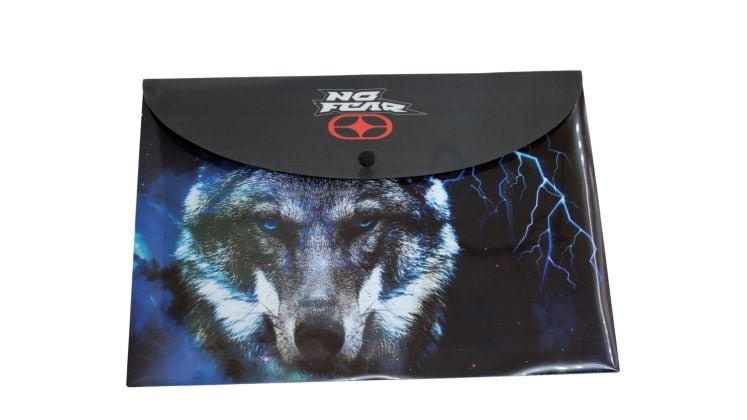 Φάκελος No Fear Night Wolf με Κουμπί Α4