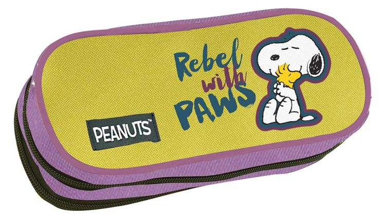 Κασετίνα Οβάλ Back Me Up Peanuts Snoopy Rebel Διπλή
