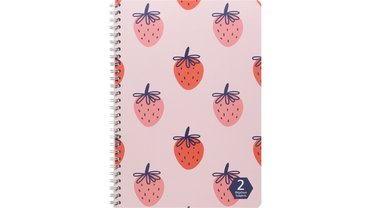 Τετράδιο Σπιράλ Coolbee 2 Θεμάτων Strawberries 17x25cm