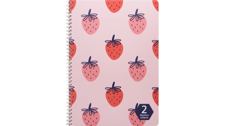Τετράδιο Σπιράλ Coolbee Α4 2 Θεμάτων Strawberries
