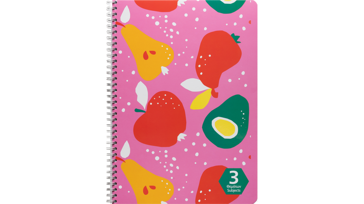 Τετράδιο Σπιράλ Coolbee Α4 3 Θεμάτων Abstract Fruits
