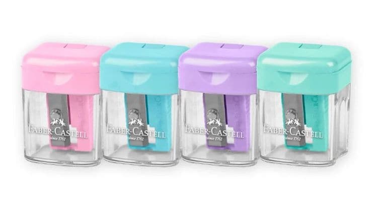 Ξύστρα Βαρελάκι Faber Castell Μονή Mini Παστέλ (4 Χρώματα - 1 Τεμάχιο)
