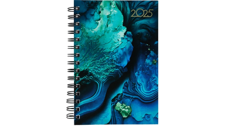 Ημερολόγιο Ημερήσιο Office Log 2025 Σπιράλ Water 14x21cm