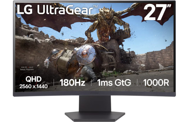 LG UltraGear 27GS60QC-B 27" QHD VA Curved 180 Hz 1ms