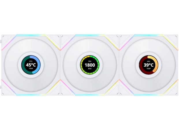 Case Fan Lian Li Uni Fan TL LCD 120mm ARGB 3τμχ- Λευκό (12TLLCD3W)