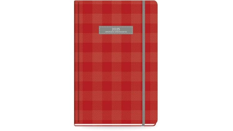 Ημερολόγιο Ημερήσιο The Writing Fields 2025 Plaid Κόκκινο 13.8x20.4cm