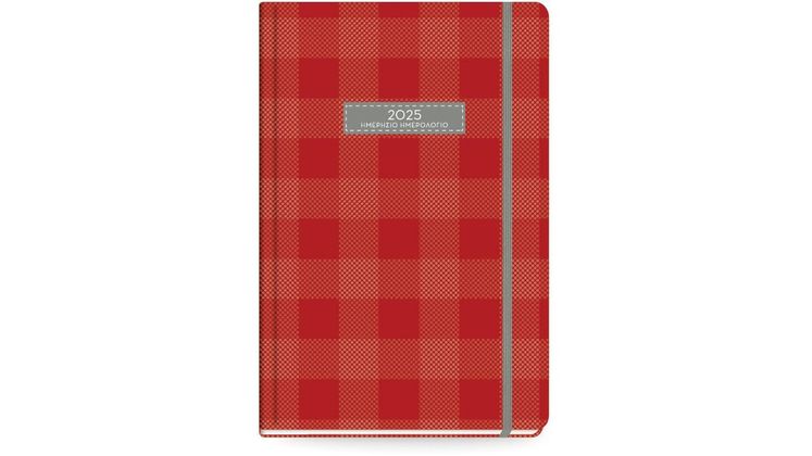 Ημερολόγιο Ημερήσιο The Writing Fields 2025 Plaid Κόκκινο 11.4x16.4cm