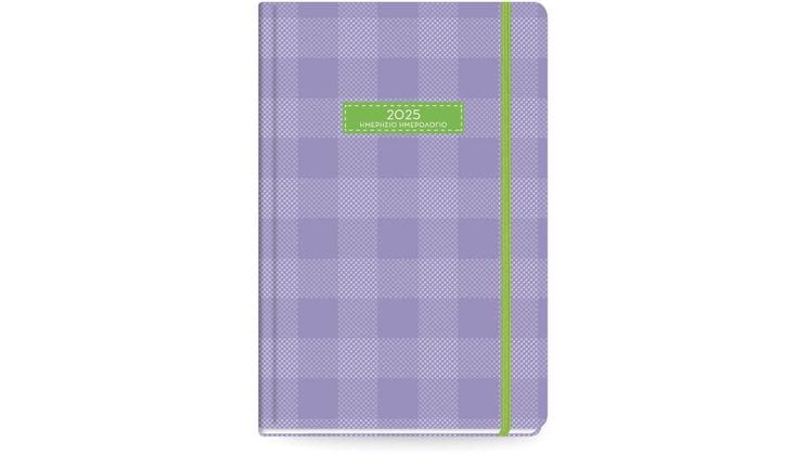 Ημερολόγιο Ημερήσιο The Writing Fields 2025 Plaid Μωβ 11.4x16.4cm