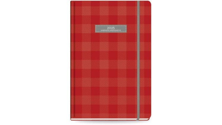 Ημερολόγιο Ημερήσιο The Writing Fields 2025 Plaid Κόκκινο 16.6x23.8cm