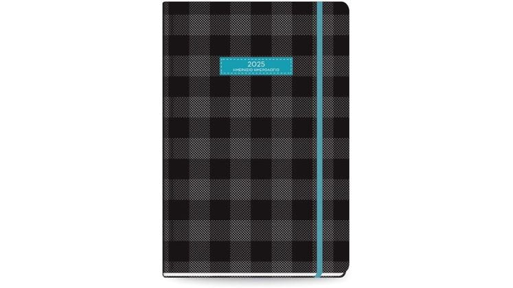 Ημερολόγιο Ημερήσιο The Writing Fields 2025 Plaid Μαύρο 16.6x23.8cm