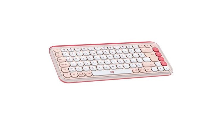 Logitech POP Icon Keys Ασύρματο Πληκτρολόγιο με Bluetooth - Ροζ (US)