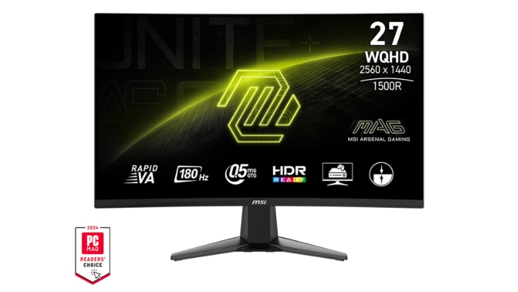 MSI Mag 27CQ6F 27" QHD VA Curved 180Hz 0.5ms
