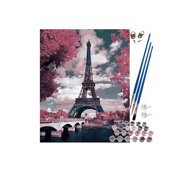 Ζωγραφική Με Νερομπογιές Σε Αριθμημένες Περιοχές Σχέδιο Eiffel Tower