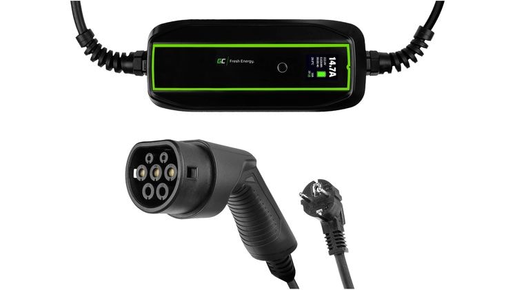 Φορητός Φορτιστής Αυτοκινήτου EV16 Greencell 6.5m 3.68 kW - Μαύρο