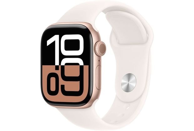 Apple Watch Series 10 GPS 42mm Rose Gold Aluminium Case with Light Blush Sport Band - M/L