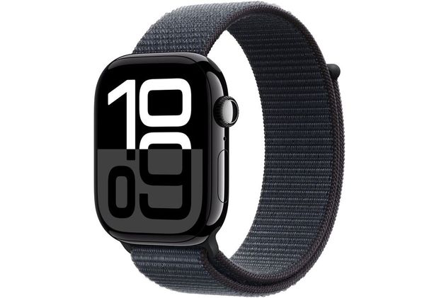 Apple Watch Series 10 GPS 46mm Jet Black Aluminium Case with Ink Sport Loop