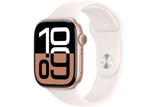Apple Watch Series 10 GPS 46mm Rose Gold Aluminium Case with Light Blush Sport Band - M/L