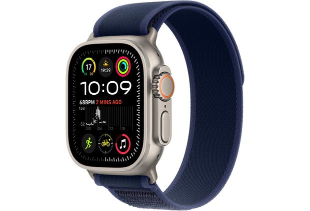 Apple Watch Ultra 2 GPS + Cellular 49mm Natural Titanium Case with Blue Trail Loop - S/M