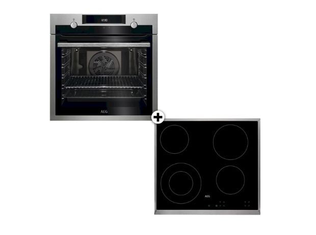 AEG HK624010XB & BEE435111M Eντοιχιζόμενο Σετ Φούρνος και Εστία 72 Lt Inox