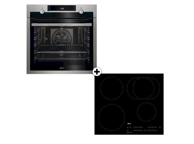 AEG IKB64413IB & BEE435111M Eντοιχιζόμενο Σετ Φούρνος και Εστία 72 Lt Inox