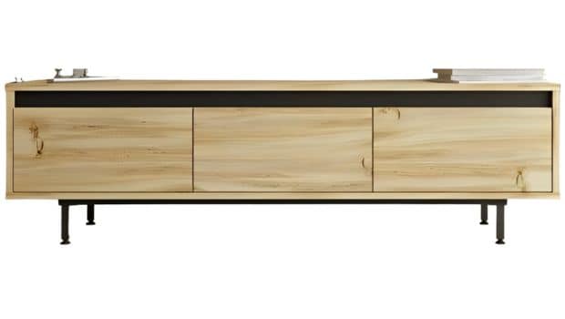 Έπιπλο Τηλεόρασης 24mall Bigonia από Μοριοσανίδα και Μέταλλο 160x35.5x45.2 cm - Μαύρο/Καφέ