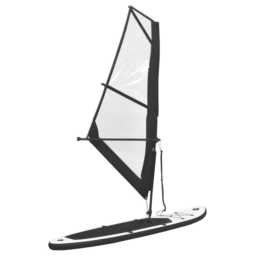 Φουσκωτή Σανίδα SUP VidaXL με Πανί 330x72 cm - Μαύρη Λευκή
