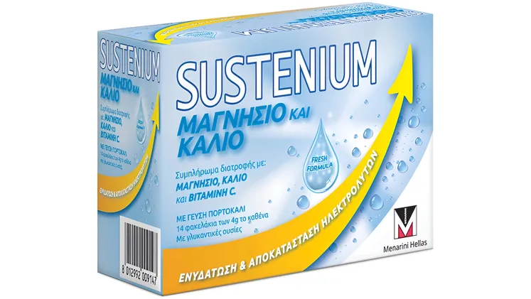 Συμπλήρωμα Διατροφής Menarini Sustenium Μαγνήσιο Και Κάλιο - 14 Φακελάκια