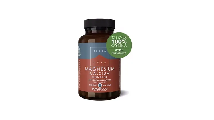 Συμπλήρωμα Διατροφής Terranova Magnesium Calcium Complex -100 Κάψουλες