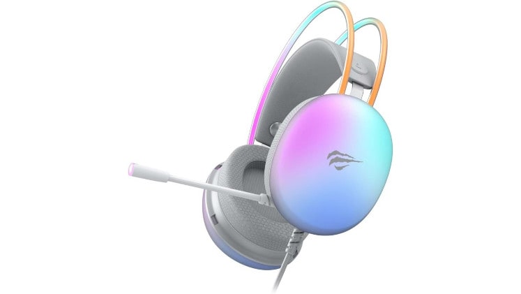 Havit H2037d Gaming Ενσύρματα Ακουστικά 3.5mm με RGB Φωτισμό Λευκά