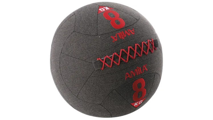 Μπάλα Medicine Amila Wall Ball Κέβλαρ 94613 8kg Μαύρο - Κόκκινο