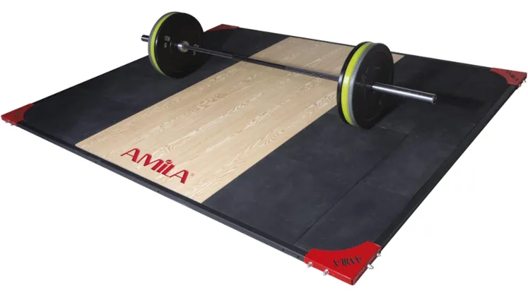 Δάπεδο Γυμναστικής Amila 44489 Άρσης Βαρών 250x200x3cm - Μαύρο/Μπεζ