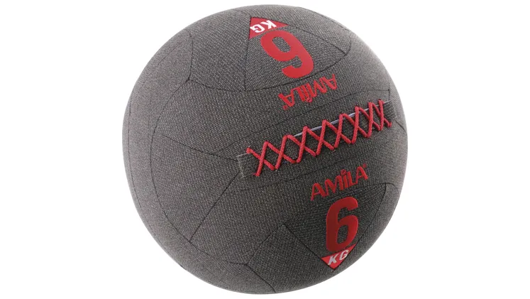 Μπάλα Medicine Amila Wall 94612 Κέβλαρ 6kg Μαύρο - Κόκκινο