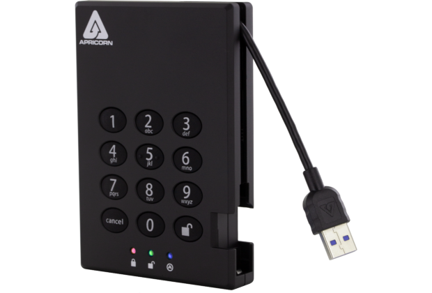 Apricorn Aegis Padlock USB 3.0 HDD 1 TB - Μαύρο
