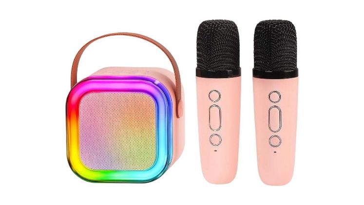 Party Speaker Skysonic K8 με 2 Ασύρματα Μικρόφωνα - Ροζ