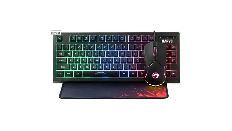 Marvo Cm310 Σετ Gaming Ενσύρματο Πληκτρολόγιο με RGB φωτισμό & Ποντίκι Μαύρο (US)