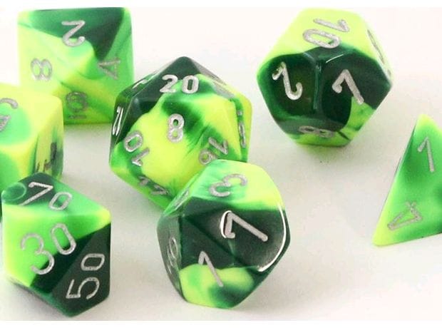 Chessex Gemini - Green-yellow/Silver CHESSEX