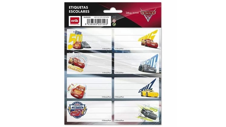 Αυτοκόλλητες Ετικέτες Grupoerik Disney Cars 3 (2 Φύλλα - 16 Τεμάχια)