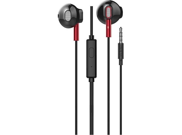 Ακουστικά Handsfree Hoco M57 Earbuds 3.5mm Jack - Μαύρο/Κόκκινο