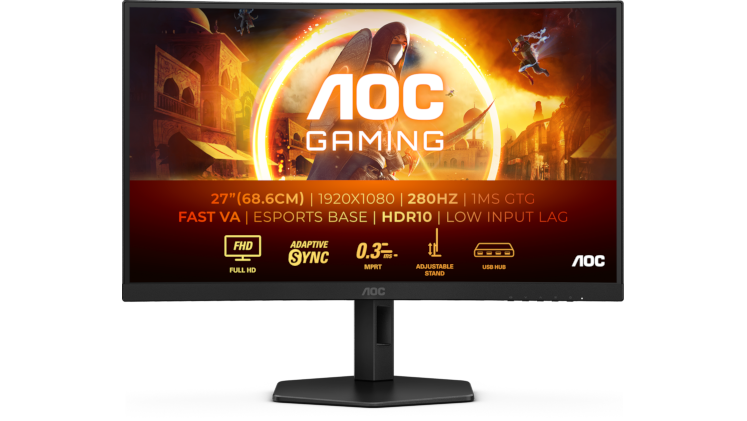 AOC Gaming C27G4ZXU 27" FHD VA Curved 240Hz (280Hz OC) 1ms