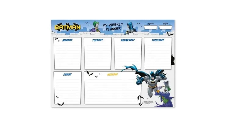 Εβδομαδιαίο Πλάνο Μπλοκ A4 Dc Comics Batman 21x29cm