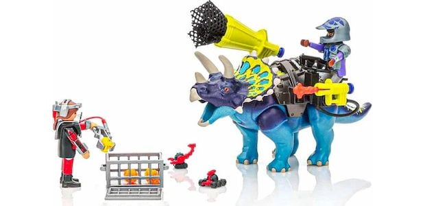 PLAYMOBIL® Dino Rise Τρικεράτωψ με Πανοπλία-Κανόνι και Μαχητές (70627)