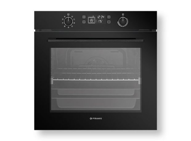 PYRAMIS PO78082009SBL Εντοιχιζόμενος Φούρνος Άνω Πάγκου 78 Lt - Μαύρο