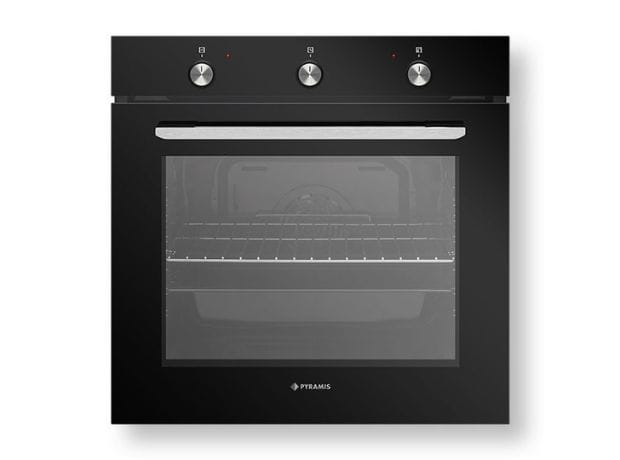 PYRAMIS PO78031008PBL Εντοιχιζόμενος Φούρνος Άνω Πάγκου 78 Lt - Μαύρο