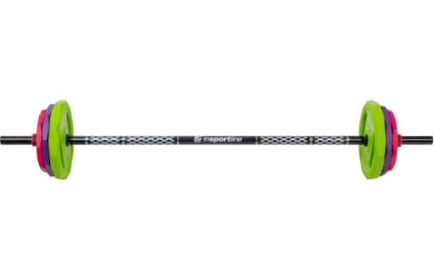 Body Pump Μπάρα InSPORTline Pumpino INS-21699 140cm 19kg με 6 Δίσκους Βαρών και Κολάρα από Χάλυβα Κούφια