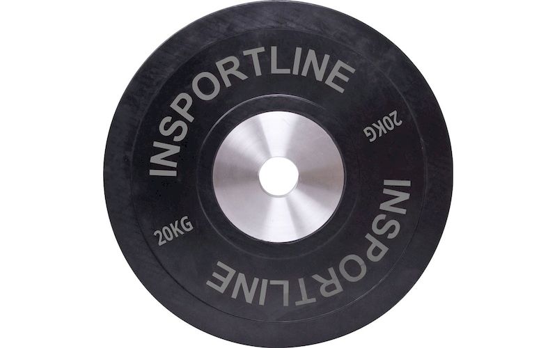 Δίσκος InSPORTline Bumper Plate INS-10380 20 kg για Μπάρα Ολυμπιακού Τύπου Ø50mm από Λάστιχο