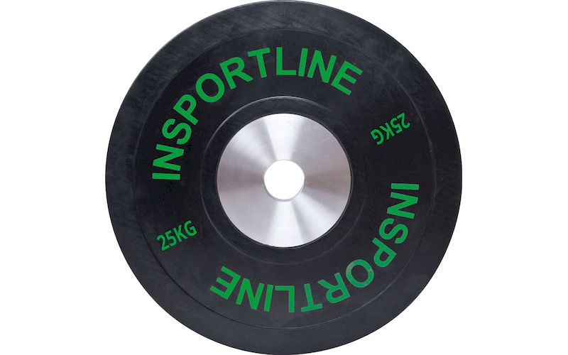 Δίσκος InSPORTline Bumper Plate INS-10381 25 kg για Μπάρα Ολυμπιακού Τύπου Ø50mm από Λάστιχο