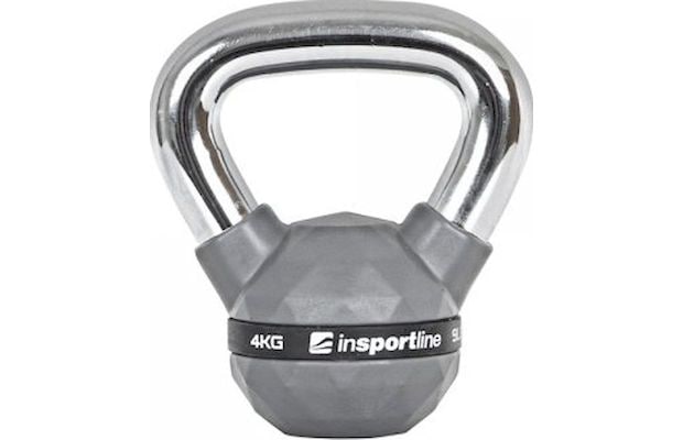 Kettlebell Κλασσικό 4 kg InSPORTline INS-21637 από Σίδηρο με Επένδυση PU - Γκρι